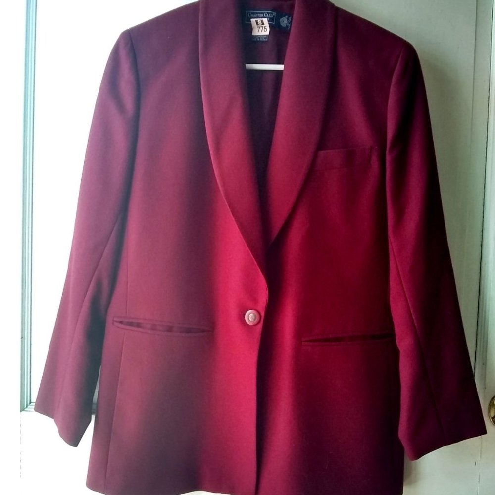 Vintage Oversized Red Wool Blazer
